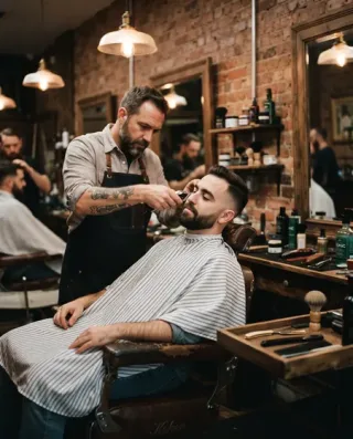 تبلیغ آرایشگاه مردانه به سبک کلاسیک