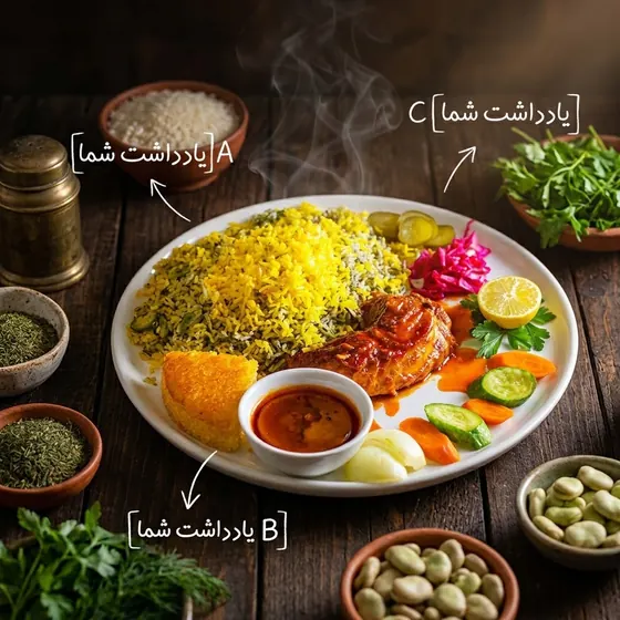 پوستر غذای رستوران با یادداشت دستنویس از عکس غذای خودتان